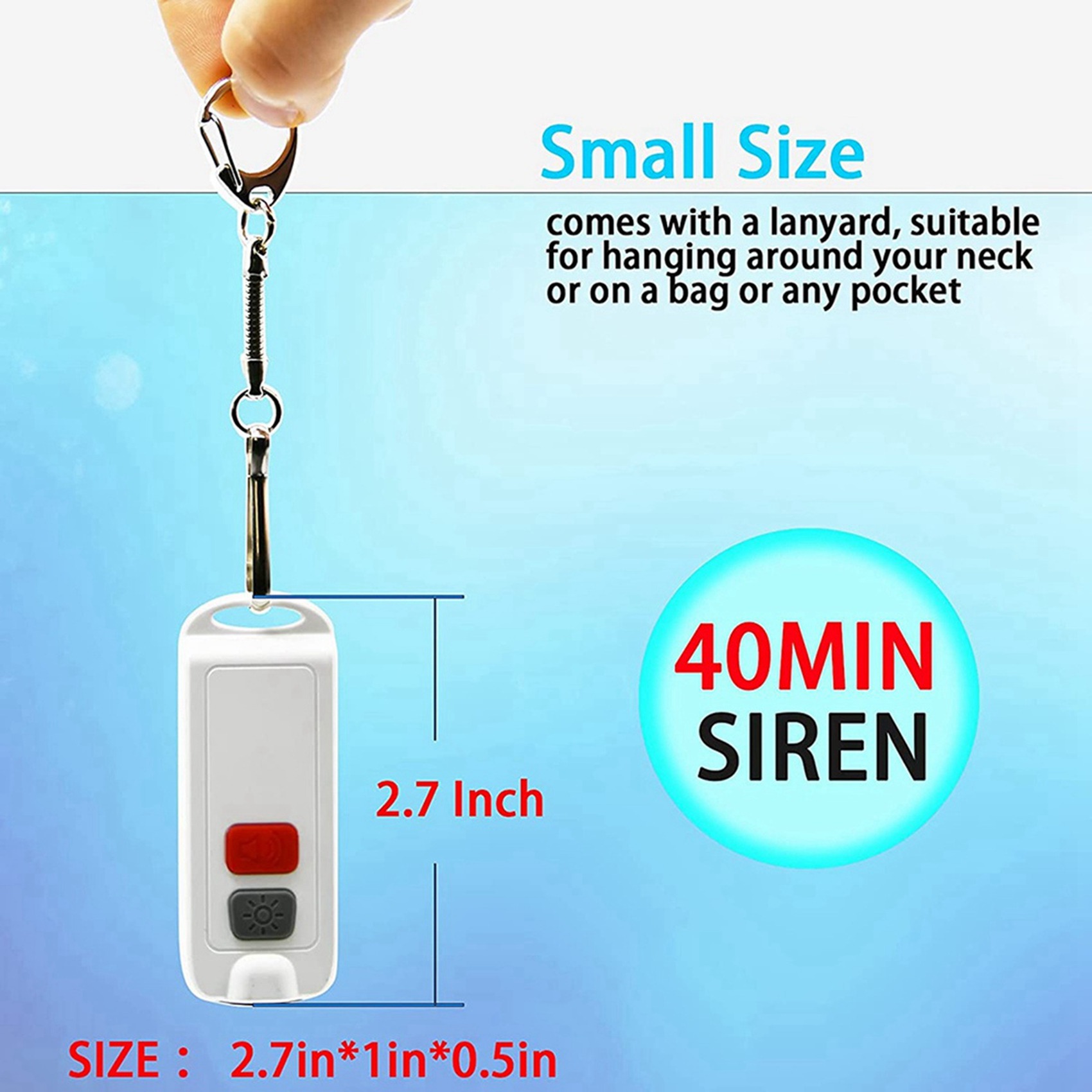 Personal Alarm Keychain - Osobisty alarm FULL-2X, alarm bezpieczeństwa dla