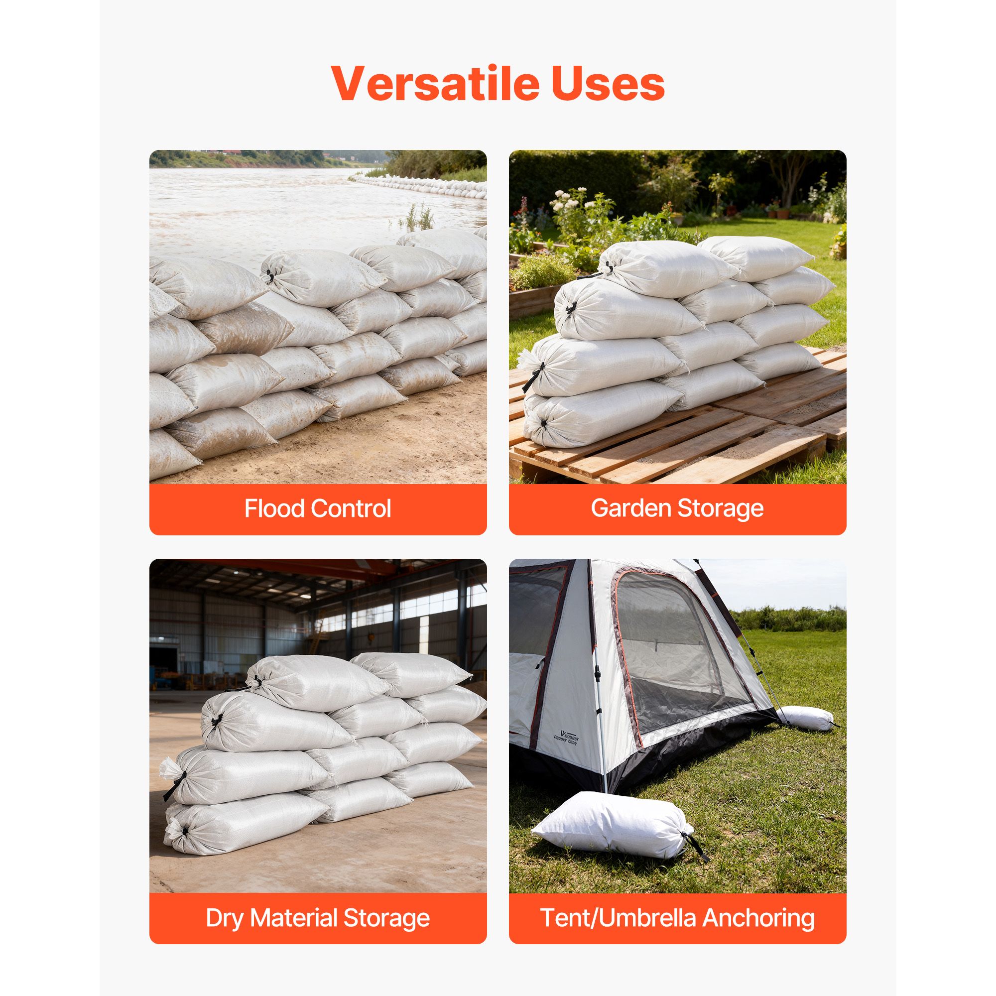 Puste worki na piasek, 100 szt – Flood Barrier Bag recenzja i cena